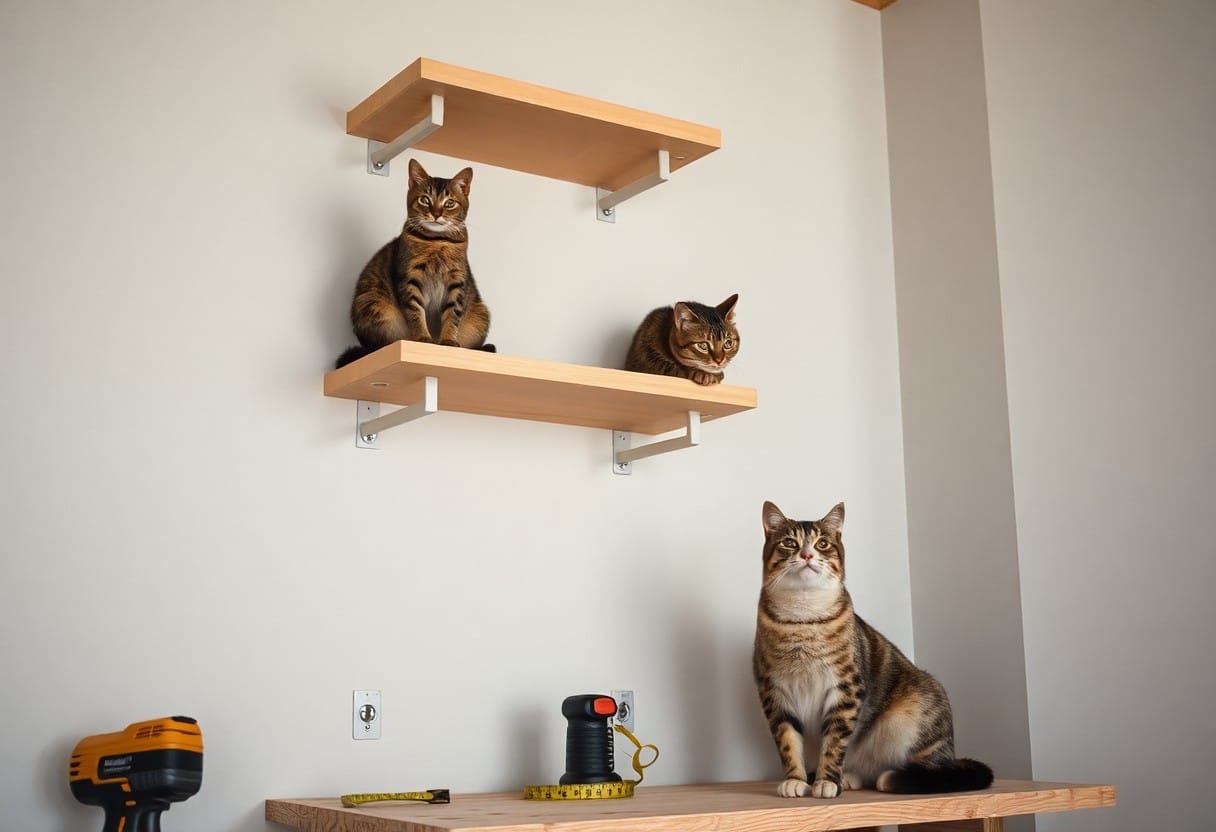 Diy Cat Wall Shelves Vertical Playground On A Budget Azt